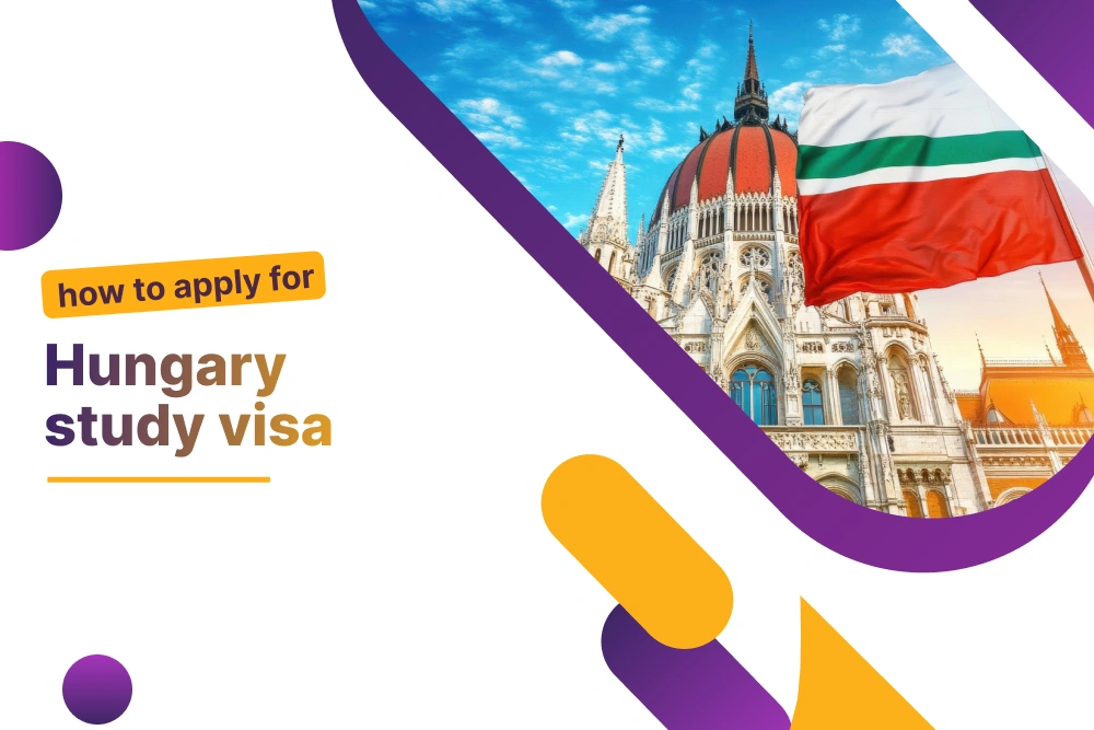 How to apply for a Hungary study visa from Pakistan, with the Hungarian Parliament Building in Budapest and the Hungarian flag
