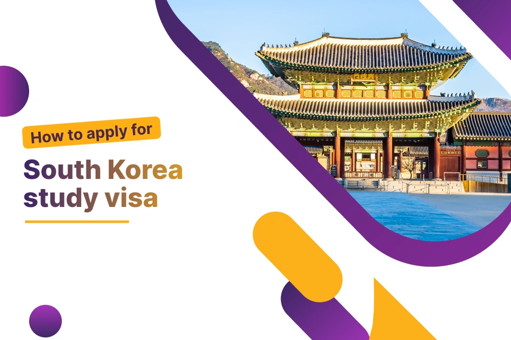 How to apply for a South Korea study visa from Pakistan, with a traditional Korean palace gate in Seoul